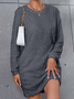 Casual Escote Redondo Liso Regular Ajuste Vestido