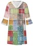 Étnico Casual Cuello Pico Flojo Vestido