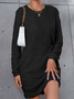 Casual Escote Redondo Liso Regular Ajuste Vestido