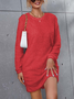 Casual Escote Redondo Liso Regular Ajuste Vestido