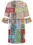 Étnico Casual Cuello Pico Flojo Vestido