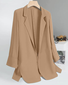 Liso Cuello de Solapa Casual Chaqueta