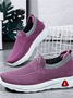 Deportes Bloque de color Slip-On Tacón Plano Zapatos tejidos con mosca