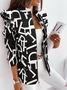 Cuello de Solapa Manga Larga Animal Regular Microelasticidad Regular Ajuste Chaqueta para Mujeres