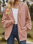 Capucha Manga Larga Liso Cremallera Regular Microelasticidad Flojo Chaqueta para Mujeres