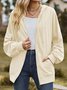 Capucha Manga Larga Liso Cremallera Regular Microelasticidad Flojo Chaqueta para Mujeres