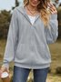Capucha Manga Larga Liso Cremallera Regular Microelasticidad Flojo Chaqueta para Mujeres
