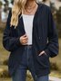 Capucha Manga Larga Liso Cremallera Regular Microelasticidad Flojo Chaqueta para Mujeres