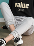 Casual Liso Pantalones tobilleros Con Cordones Pantalones Deportivos & Corredores