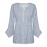 manga tres cuartos Rayas Hebilla Regular Microelasticidad Flojo Túnico Camisa para Mujeres