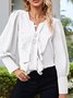Escote Redondo Manga Larga Floral Regular Flojo Camisa para Mujeres