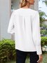 Escote Redondo Manga Larga Floral Regular Flojo Camisa para Mujeres