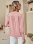 Escote Redondo Manga Larga Floral Regular Flojo Camisa para Mujeres