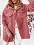 Con Cuello de Chal Manga Larga Liso Lana Microelasticidad Flojo osito de peluche Chaqueta para Mujeres