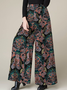 Casual Paisley Largo Bolsillo con Paneles Pantalón