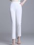 Casual Liso Pantalones tobilleros Bolsillo con Paneles Pantalón