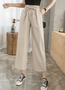 Casual Liso Pantalones tobilleros Cordón Ajustable Pantalón