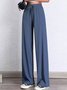 Casual Liso Largo Cordón Ajustable Pantalón