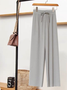 Casual Liso Largo Cordón Ajustable Pantalón