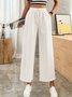 Casual Liso Pantalones tobilleros Cordón Ajustable Pantalón