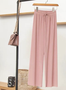 Casual Liso Largo Cordón Ajustable Pantalón