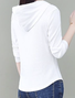 Encapuchado Manga Larga Liso Cremallera Regular Microelasticidad Flojo Camisa para Mujeres