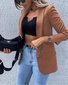 Manga Larga Geométrico Regular Flojo Chaqueta para Mujeres