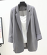Liso Cuello de Solapa Casual Chaqueta