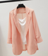 Liso Cuello de Solapa Casual Chaqueta