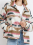 Con Cuello de Chal Manga Larga Étnico Hebilla Regular Flojo Chaqueta para Mujeres