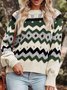 Mujeres Hilo/Hilo de lana Étnico Manga Larga Cómodo Bohémico Suéter