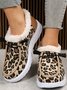Bohémico Leopardo Slip-On Tacón Plano Botas de Nieve