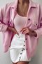 Con Cuello de Chal Manga Larga Étnico Hebilla Regular Flojo Chaqueta para Mujeres