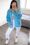Con Cuello de Chal Manga Larga Étnico Hebilla Regular Flojo Chaqueta para Mujeres