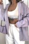 Con Cuello de Chal Manga Larga Étnico Hebilla Regular Flojo Chaqueta para Mujeres