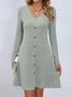 Casual Primavera / Otoño Diario Corto Vestido Negro Liso