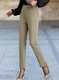 Casual Liso Pantalones tobilleros Bolsillo con Paneles Pantalón