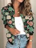 Flojo Cremallera Casual Floral Chaqueta