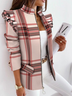 Cuello de Solapa Manga Larga Animal Regular Microelasticidad Regular Ajuste Chaqueta para Mujeres