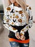 Casual Cuello Subido Víspera de Todos los Santos (calabaza) Sudadera