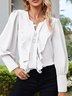 Escote Redondo Manga Larga Floral Regular Flojo Camisa para Mujeres