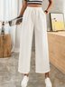 Casual Liso Pantalones tobilleros Cordón Ajustable Pantalón