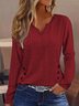 Casual Liso Mellado Manga Larga Camiseta